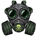Gas Mask — Air quality: Terminal. Status: Do not remove mask. Toxic waste abundant. Over.
